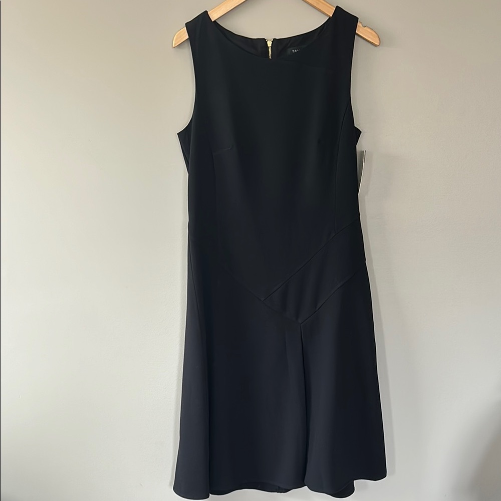 Tahari ASL Black Sleeveless Asymmetric Seam A Line Career Dress Size‎ 8 Cocktail